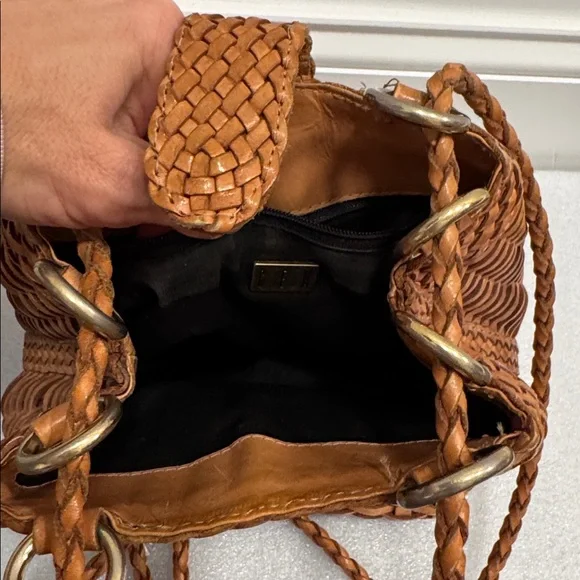 CEM vintage 1990s Woven Tan shoulder bag purse - Picture 6 of 7